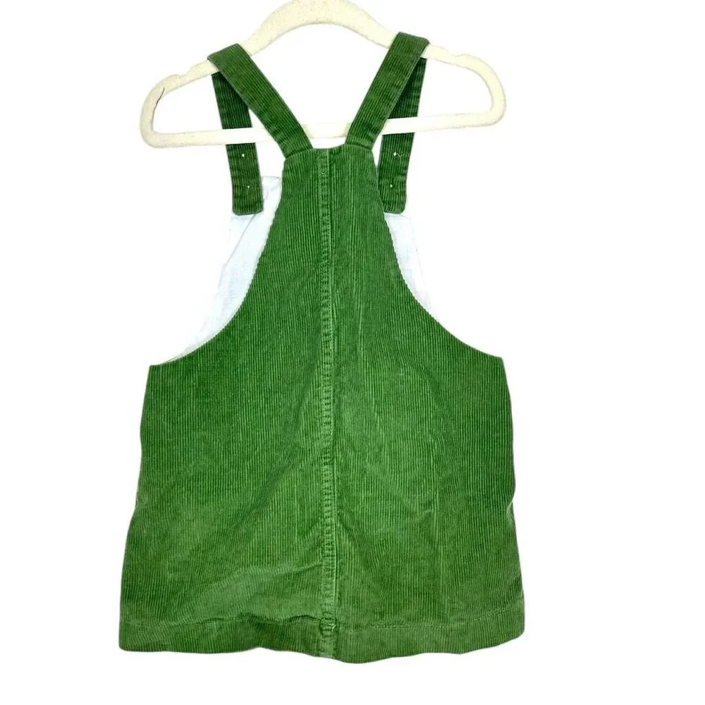 Bella Bliss Dress Girls 4 Green Cotton Corduroy Overall Jumper Sleeveless pinafo